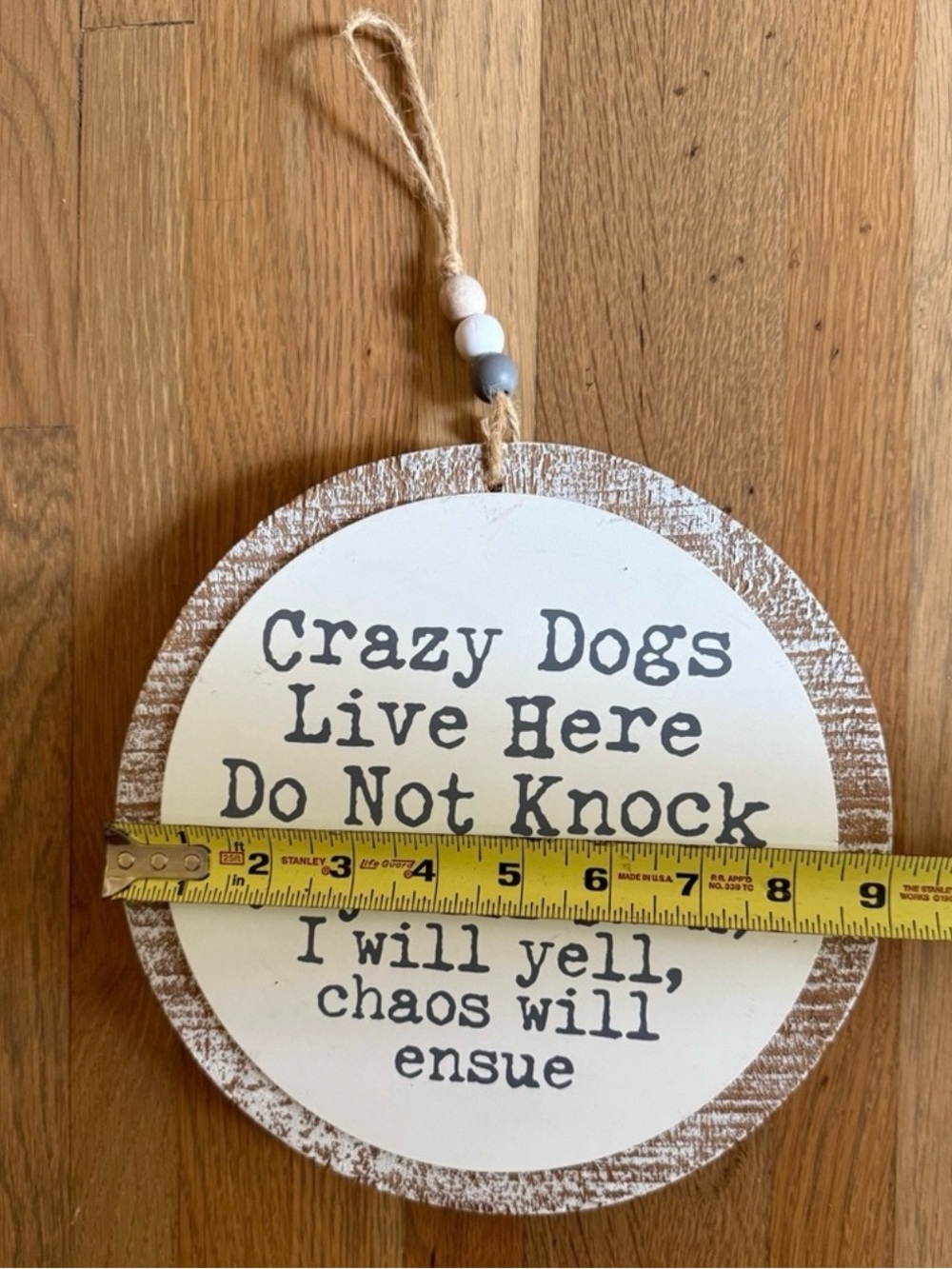 NWOT Crazy Dogs Live Here Do Not Knock Distressed Wood Door Sign 9” Pet Decor - Picture 4 of 6